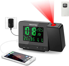 Digital Projection Alarm Clock with Weather Station