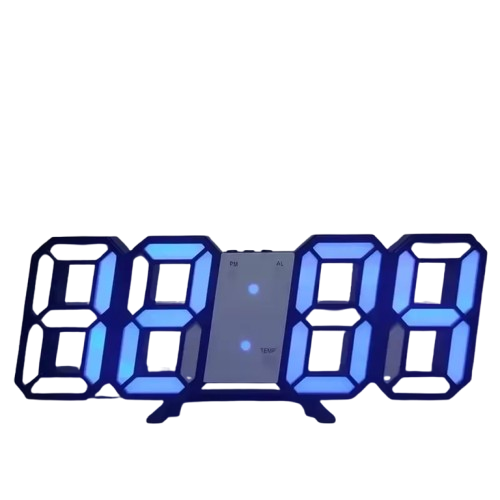 3D LED Digital Alarm Wall Clock with Time, Date & Temp