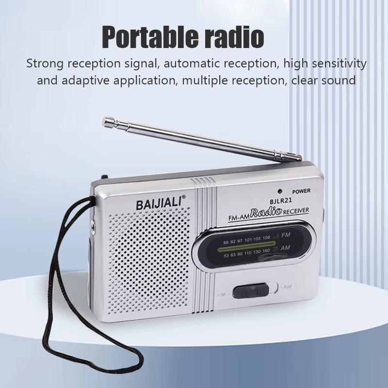 Mini Radio AM/FM Portable, Battery-Operated, Best Reception