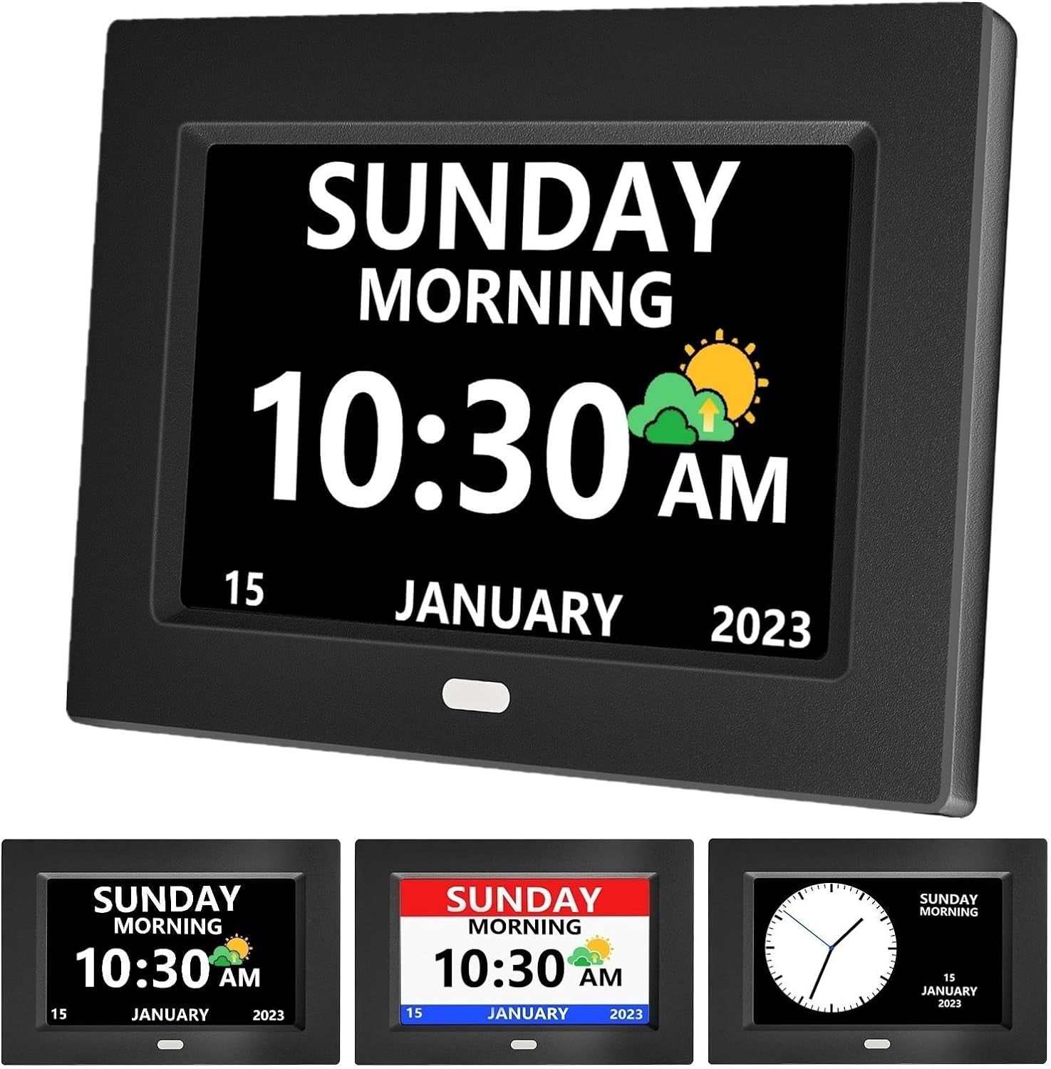 7 Inch Clock with Day and Date for Elderly Large Display Digital Clock