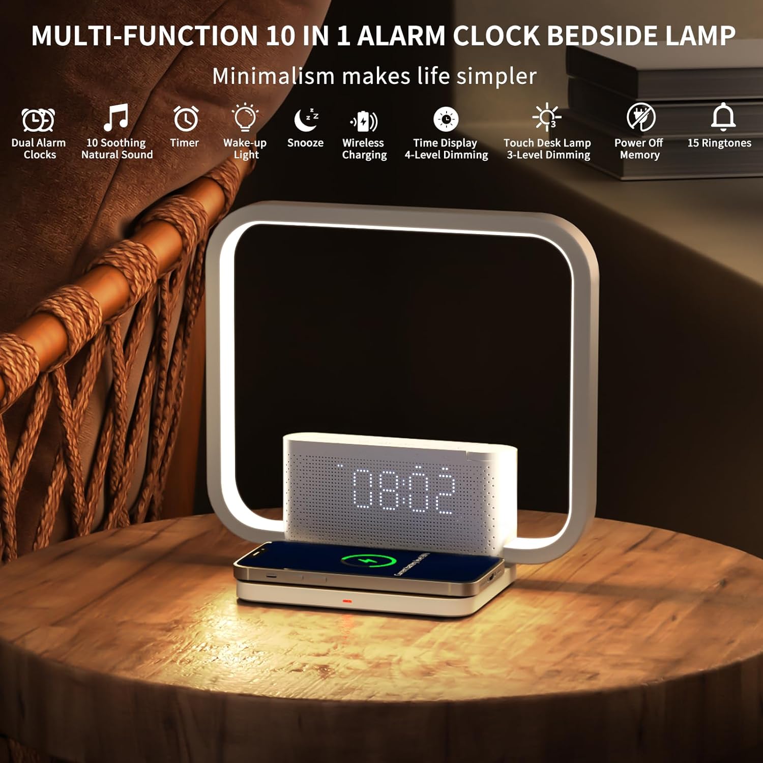 Bedside Lamps, Sunrise Alarm Clock for Heavy Sleepers, Table Lamp