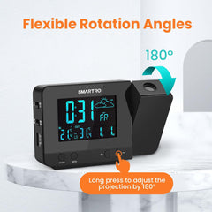 Digital Projection Alarm Clock with Weather Station