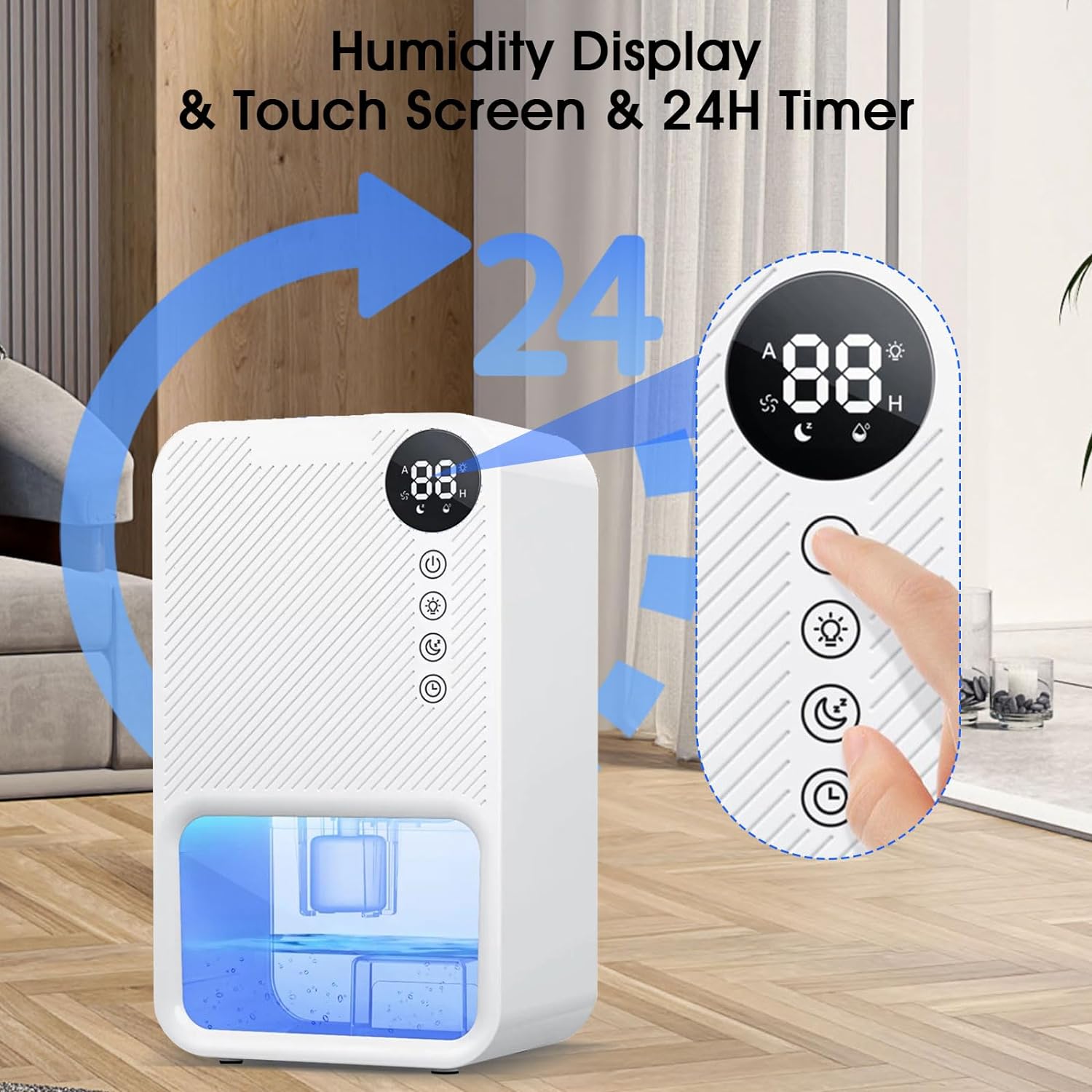 Compact 40 oz Portable Dehumidifier with Digital Display & Auto-Off for 500 sq. ft.