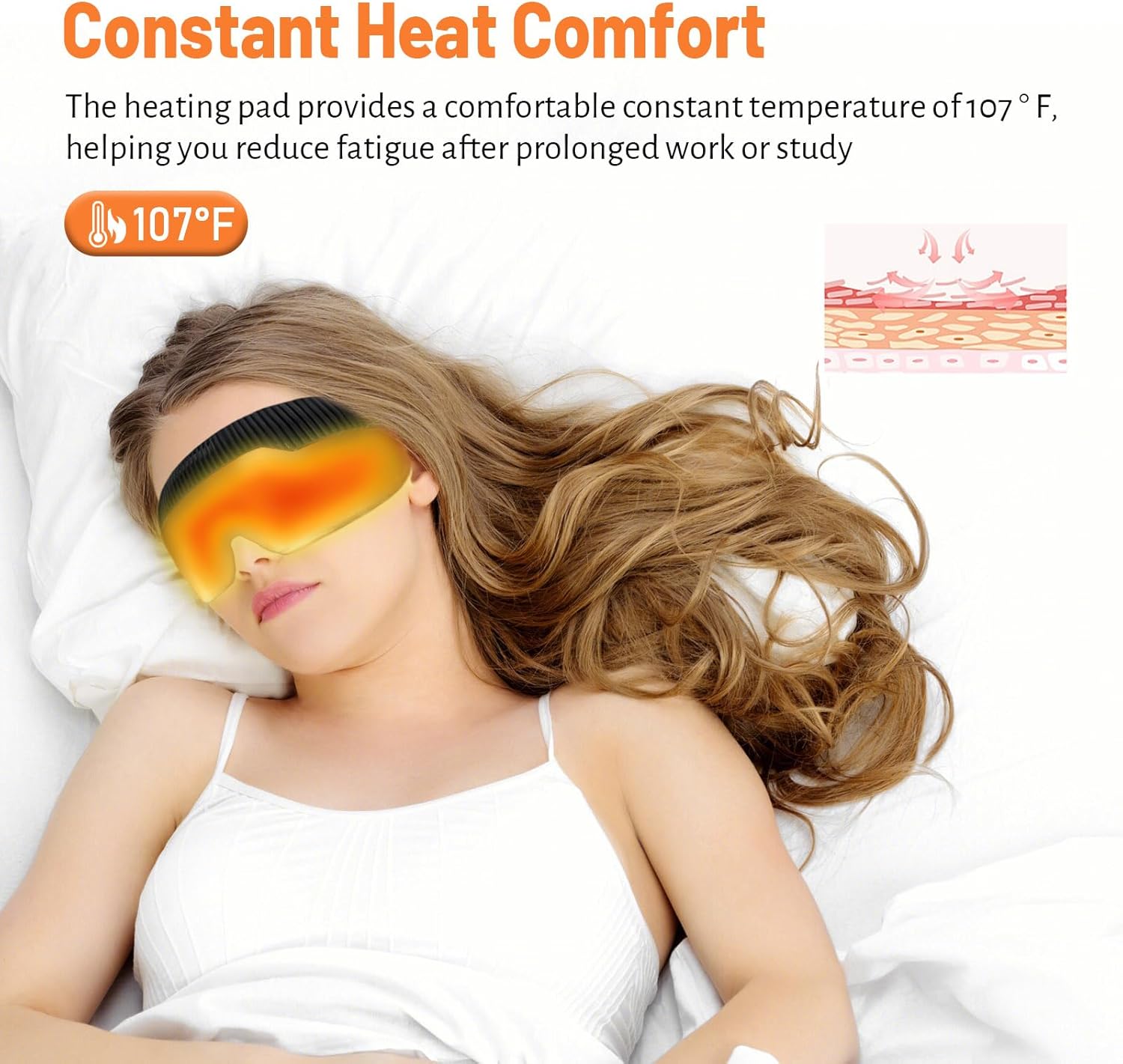 Eye Massager with Heat, Foldable Heated Eye Mask