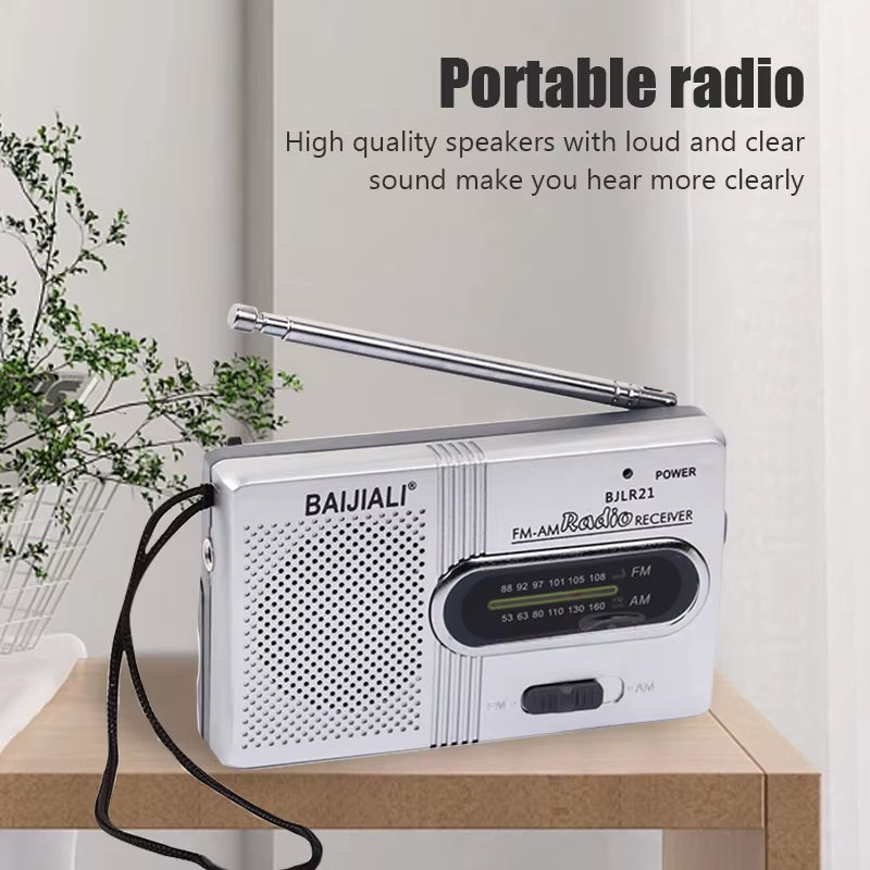 Mini Radio AM/FM Portable, Battery-Operated, Best Reception