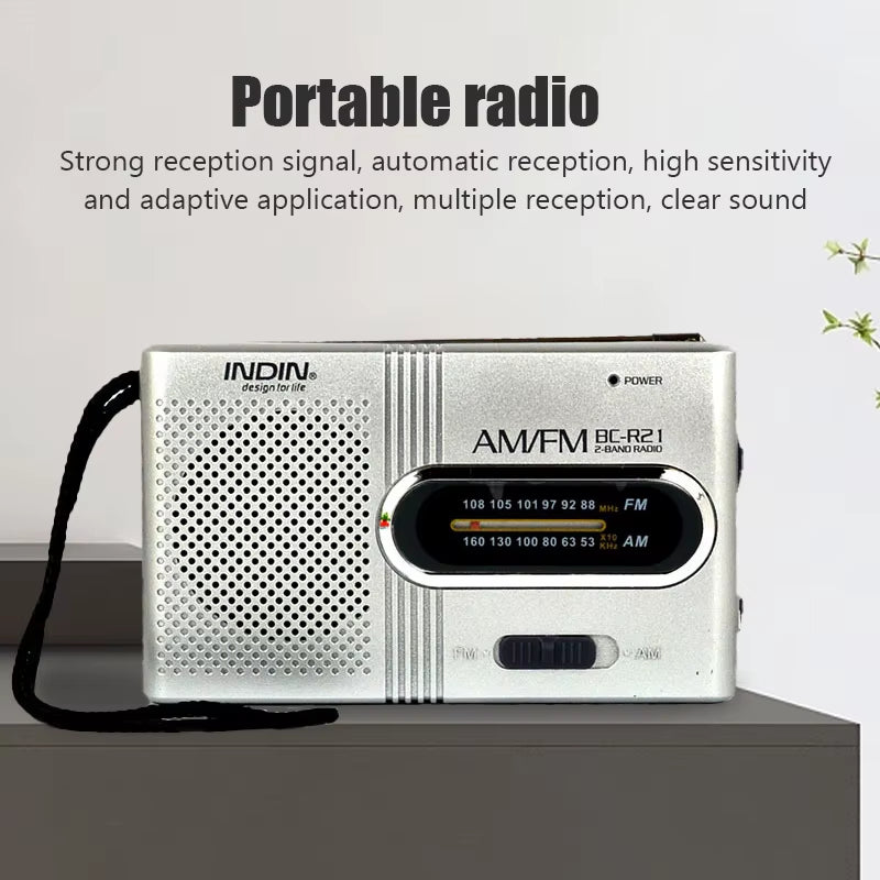 Mini Radio AM/FM Portable, Battery-Operated, Best Reception