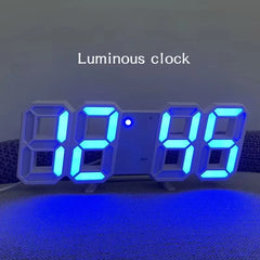 3D LED Digital Alarm Wall Clock with Time, Date & Temp