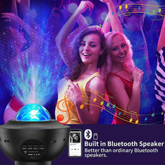 Starry Galaxy Night Light Projector with Bluetooth & USB Music