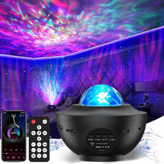 Starry Galaxy Night Light Projector with Bluetooth & USB Music