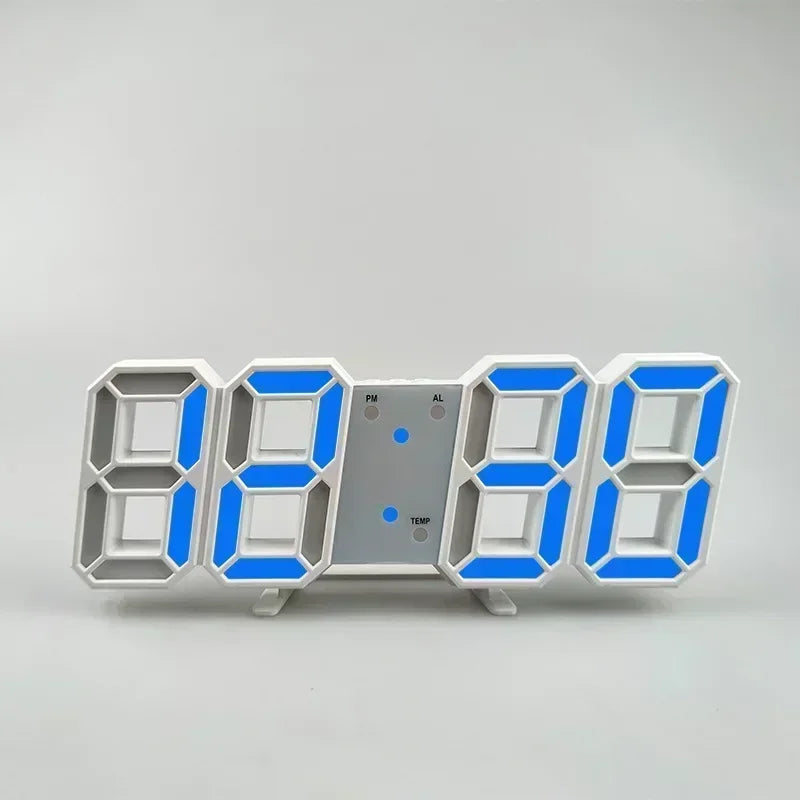 3D LED Digital Alarm Wall Clock with Time, Date & Temp