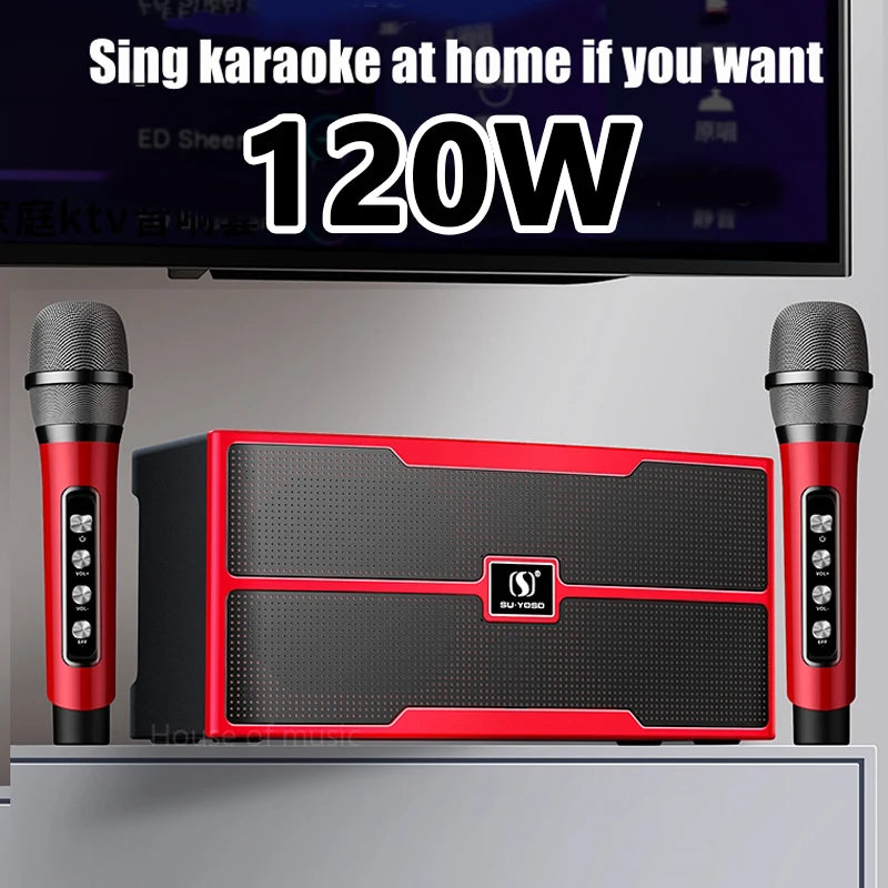 120W Wireless Portable Microphone Bluetooth Speaker | Karaoke Subwoofer Boombox