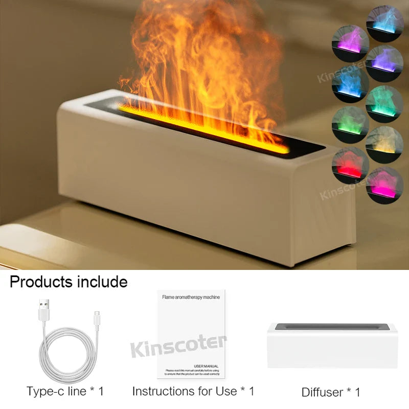 RGB Flame Aroma Diffuser Humidifier Ultrasonic LED