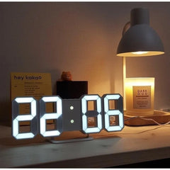 3D LED Digital Alarm Wall Clock with Time, Date & Temp