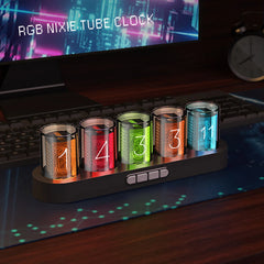 Digital Tube Clock | RGB LED Glow for Game Room Decor